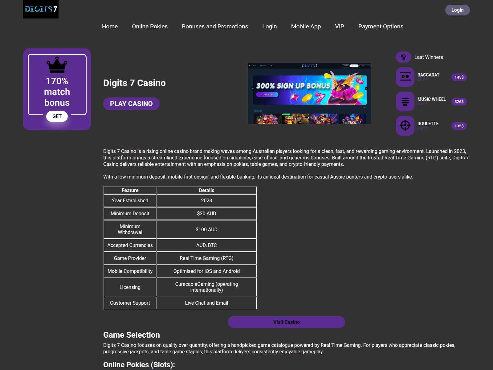 Screenshot of digits7.co.com