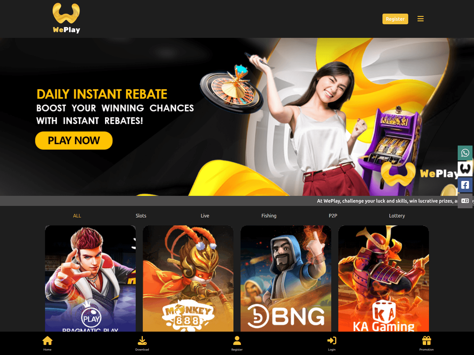 Screenshot of weplay.co.com