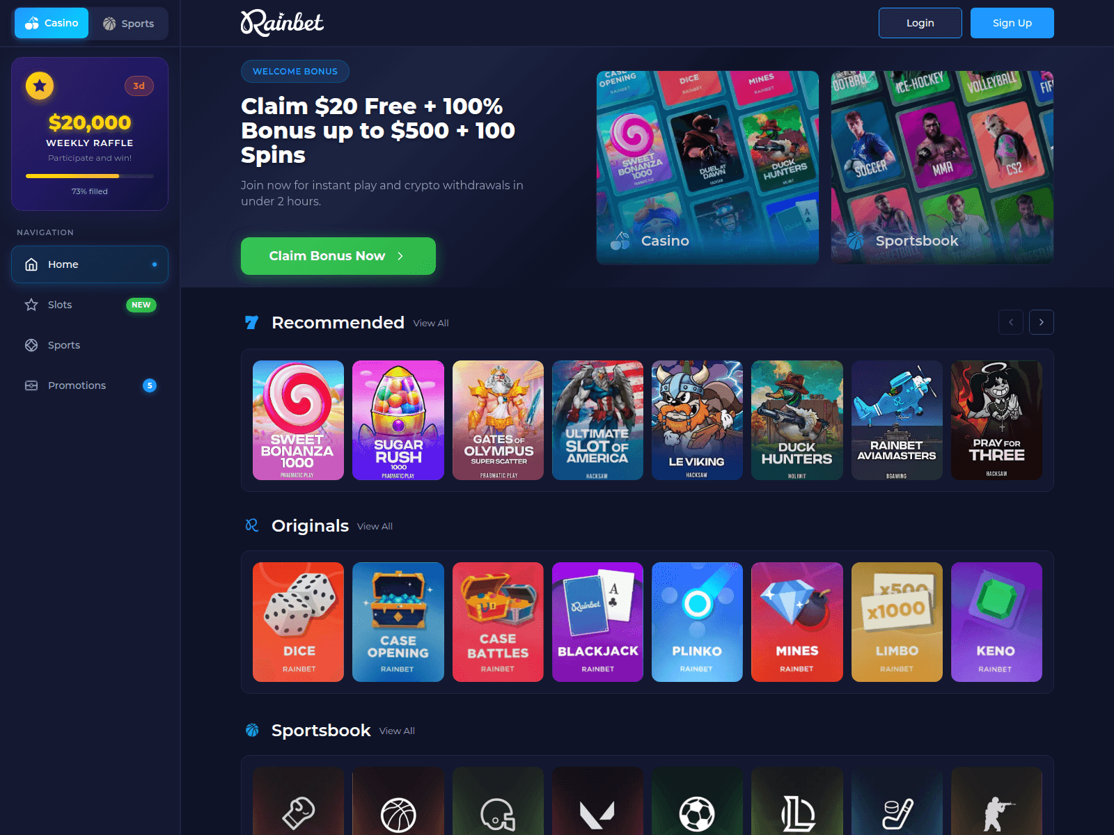 Screenshot of rainbet-australia.co.com