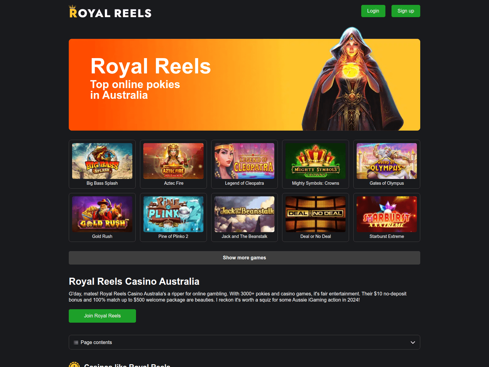 Screenshot of royalreels18.co.com