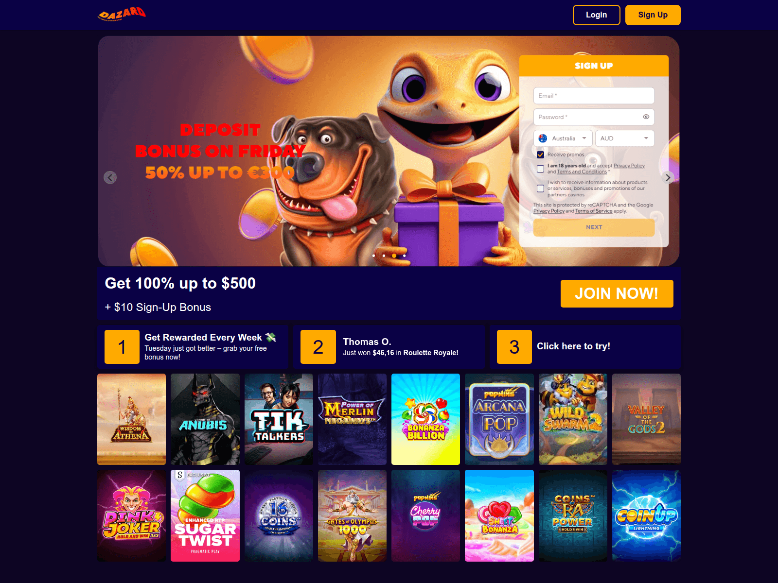 Screenshot of dazardcasino.co.com