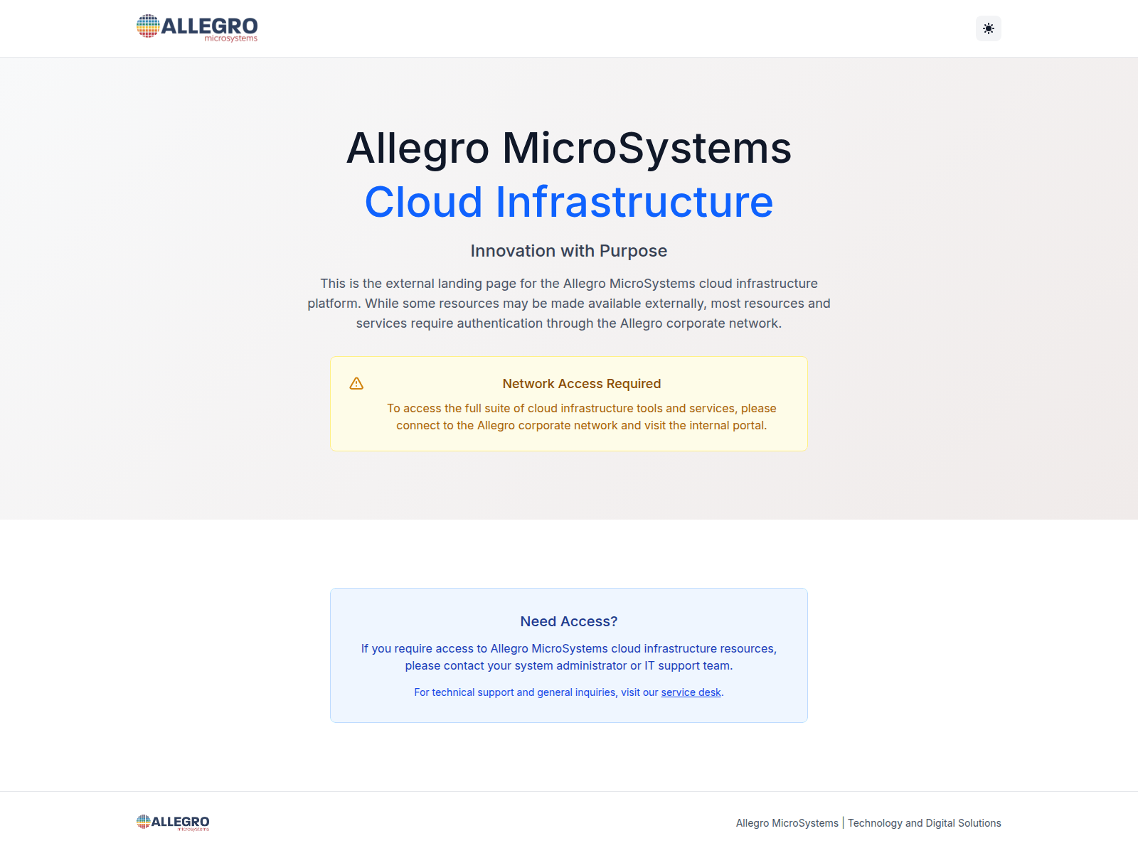Screenshot of dev.allegromicro.cloud