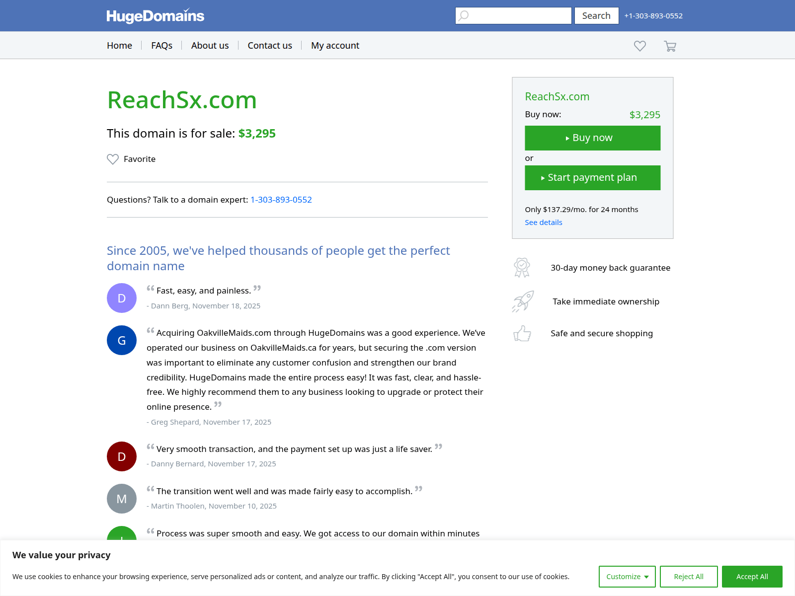 Screenshot of reachsx.com