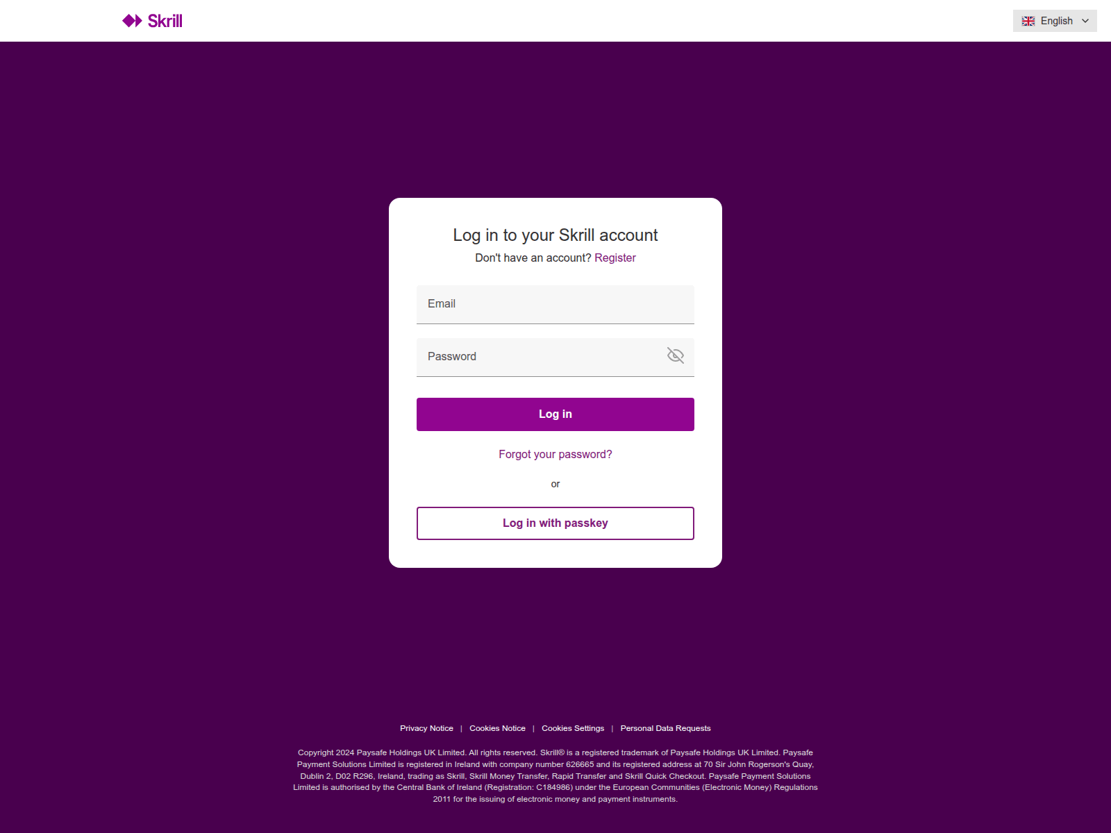 Screenshot of skrill-app.top