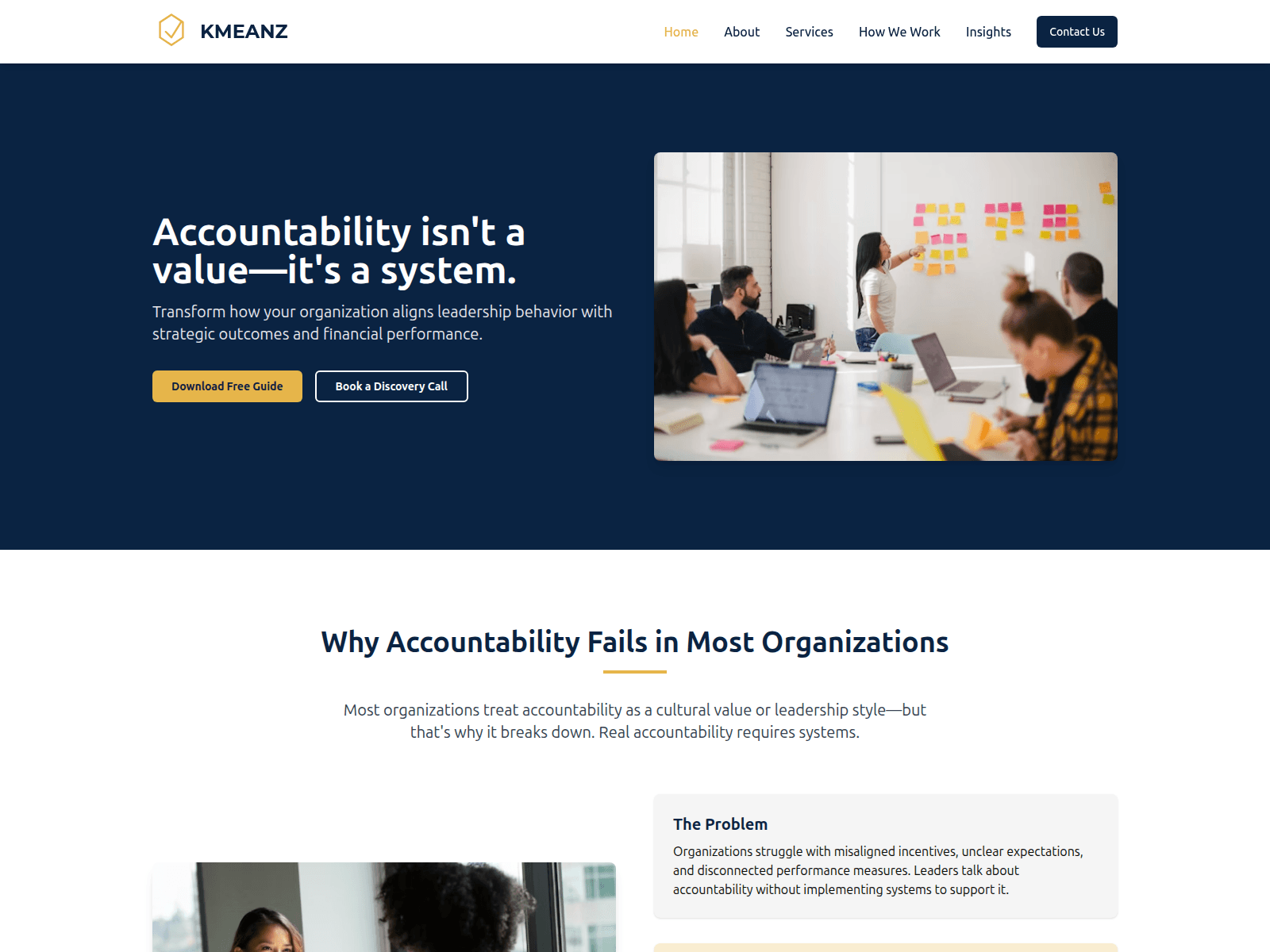 Screenshot of kmeanz.com