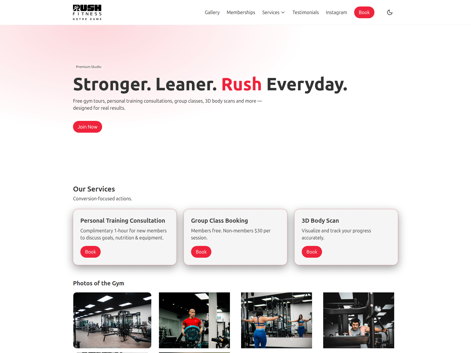 Screenshot of rushfitness.ca