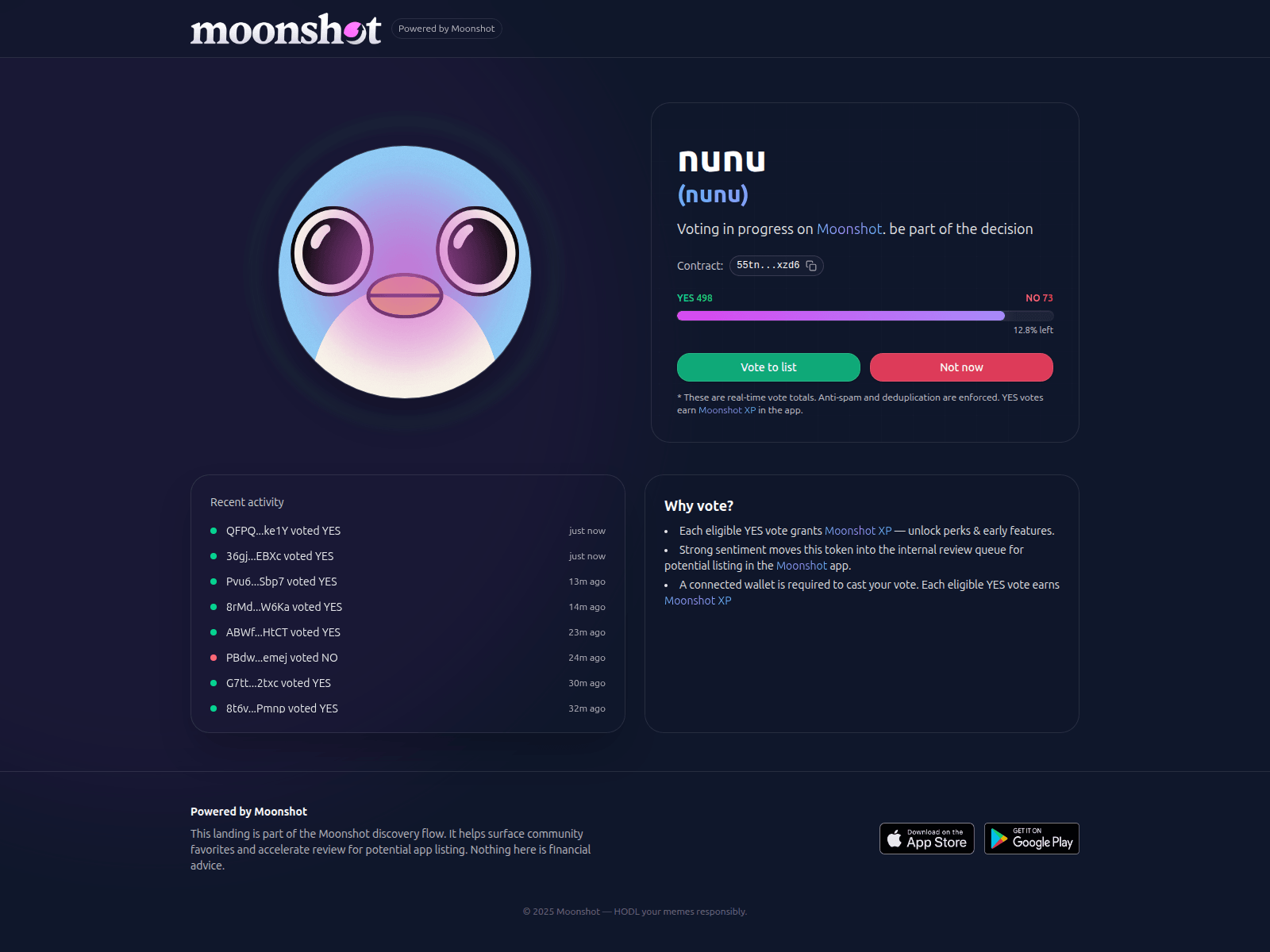 Screenshot of vote.moonshotts.app