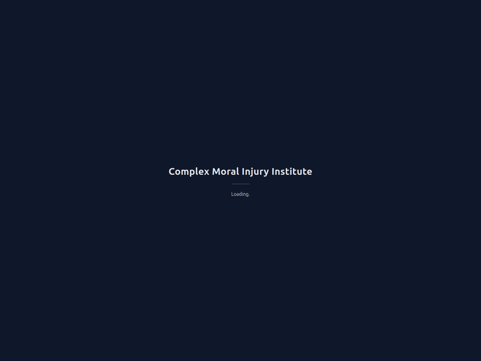 Screenshot of complexmoralinjuryinstitute.org