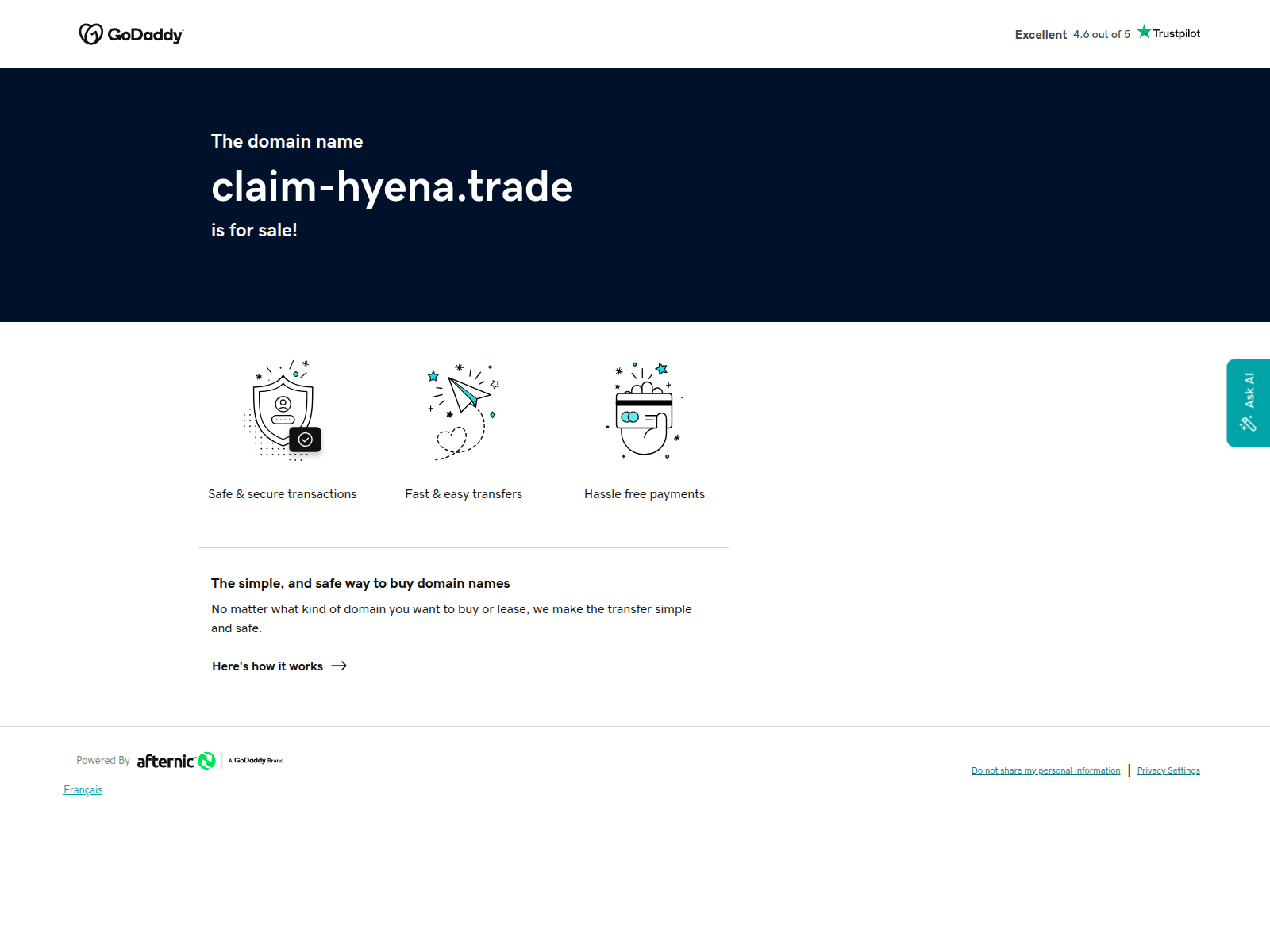 Screenshot of claim-hyena.trade