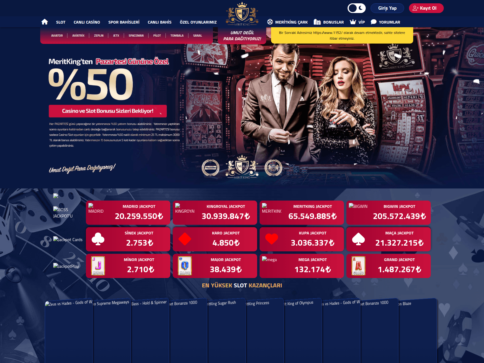 Screenshot of meritking16730.com
