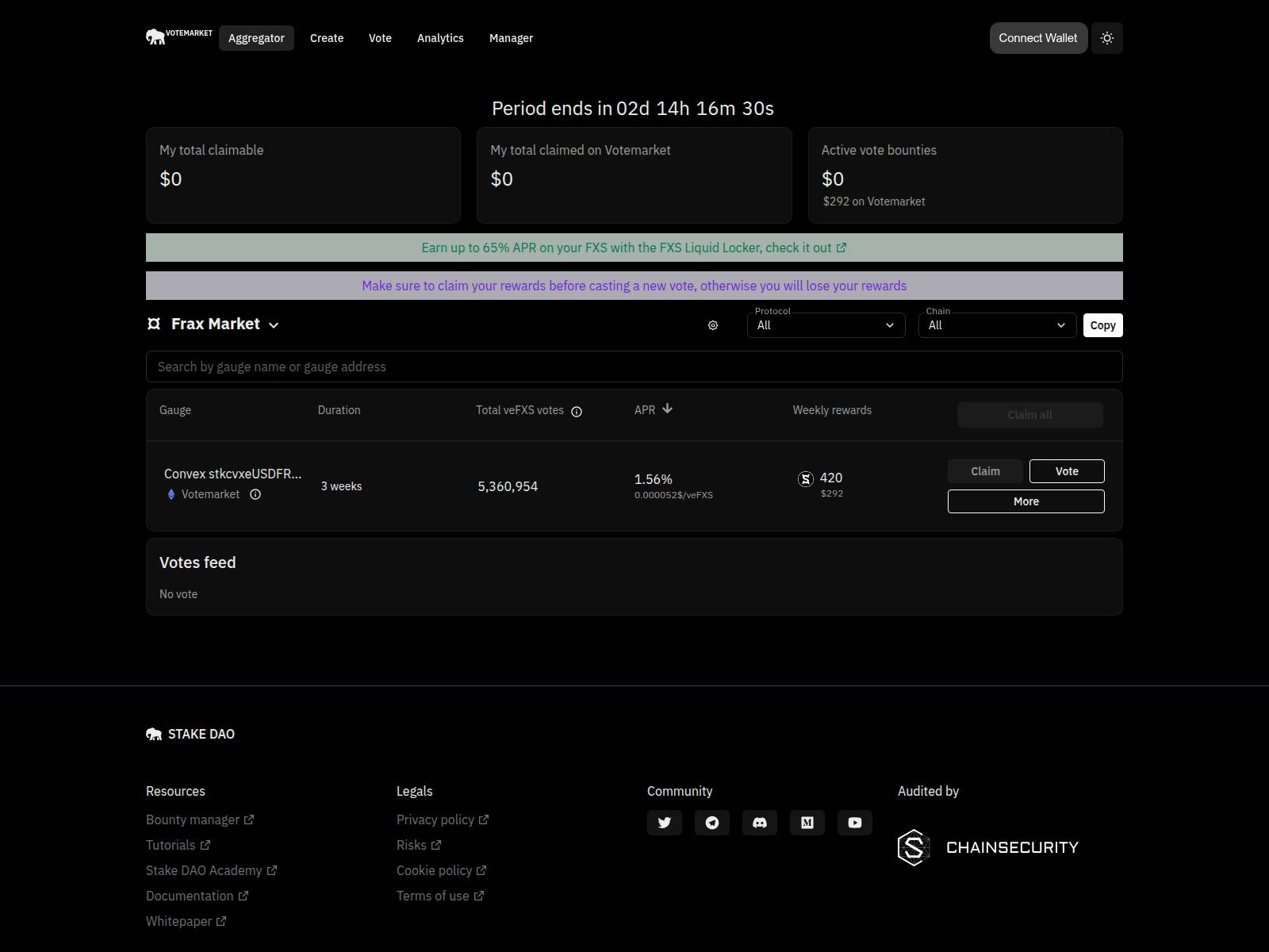Screenshot of votemarket.trustwgf.com