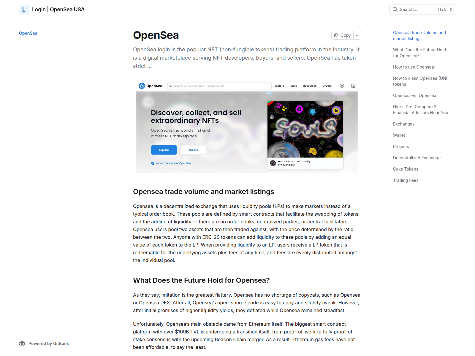 Screenshot of opneseaus.gitbook.io