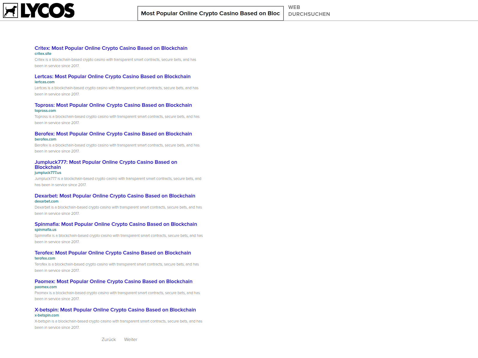 Screenshot of search11.lycos.com