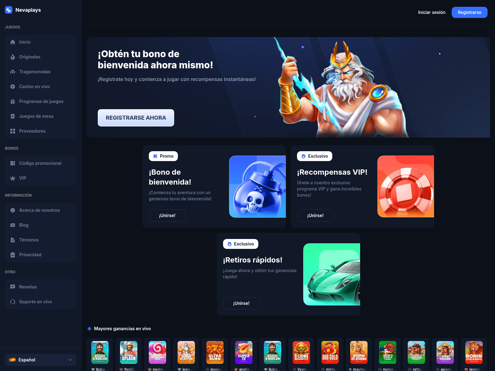 Screenshot of nevaplays.com