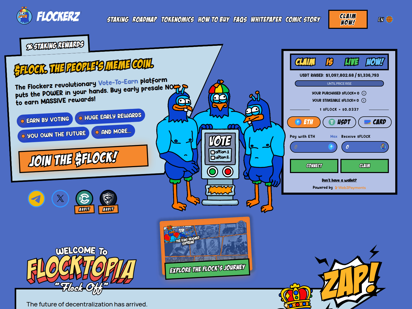Screenshot of claim-flockerz.pages.dev