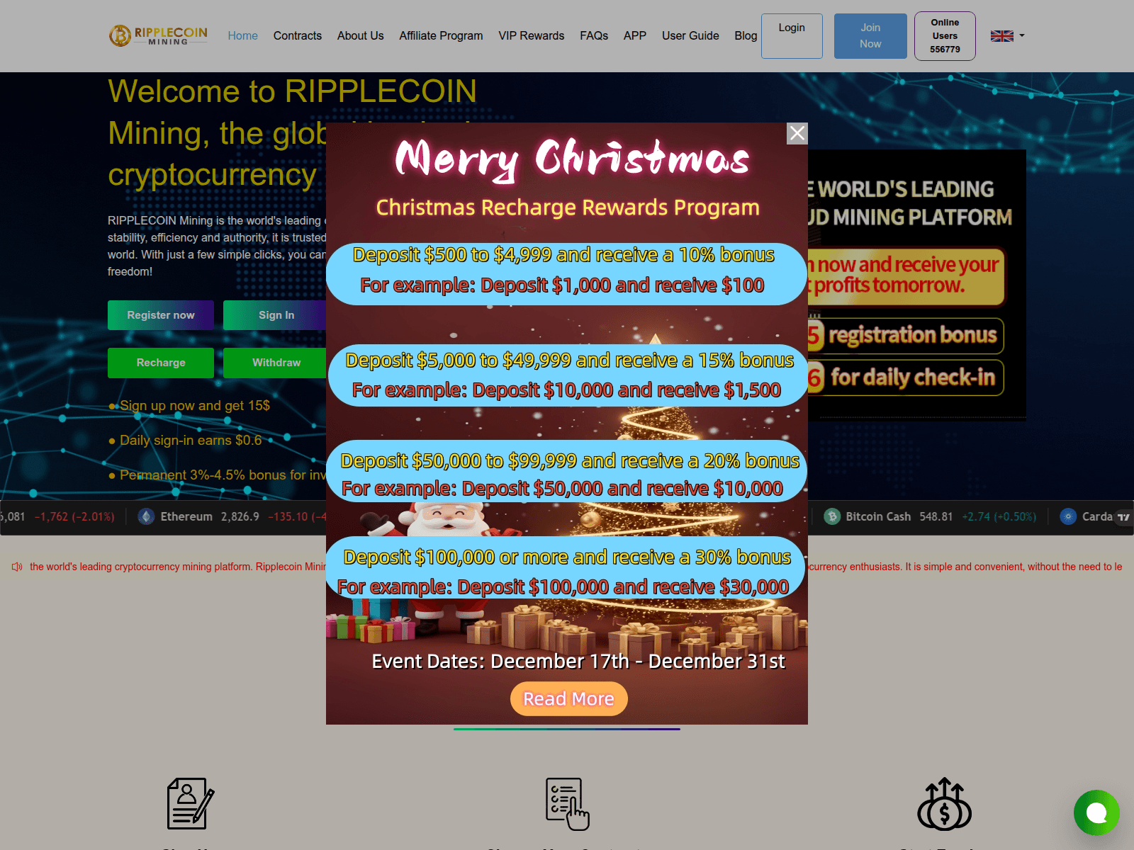 Screenshot of ripplecoinswallet.com