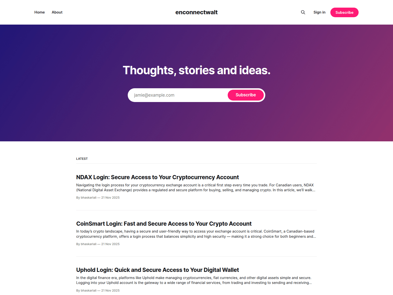 Screenshot of enconnectwalt.ghost.io
