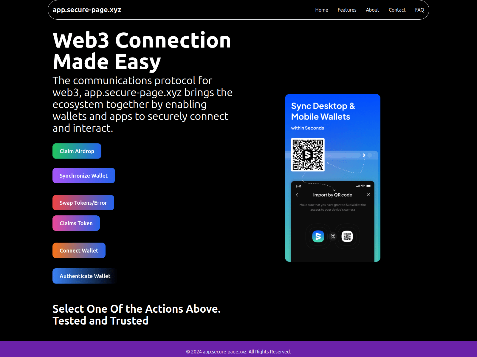 Screenshot of securedapp-connect.pages.dev