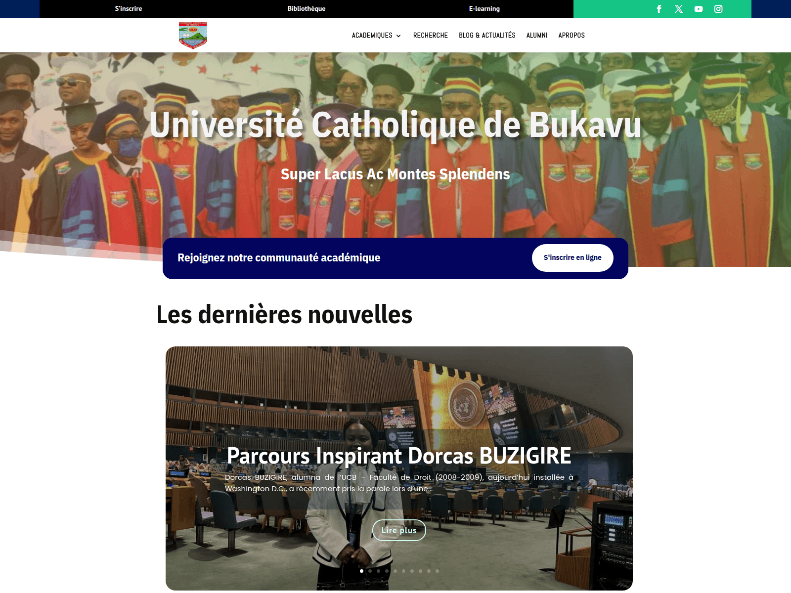 Screenshot of ucbukavu.ac.cd
