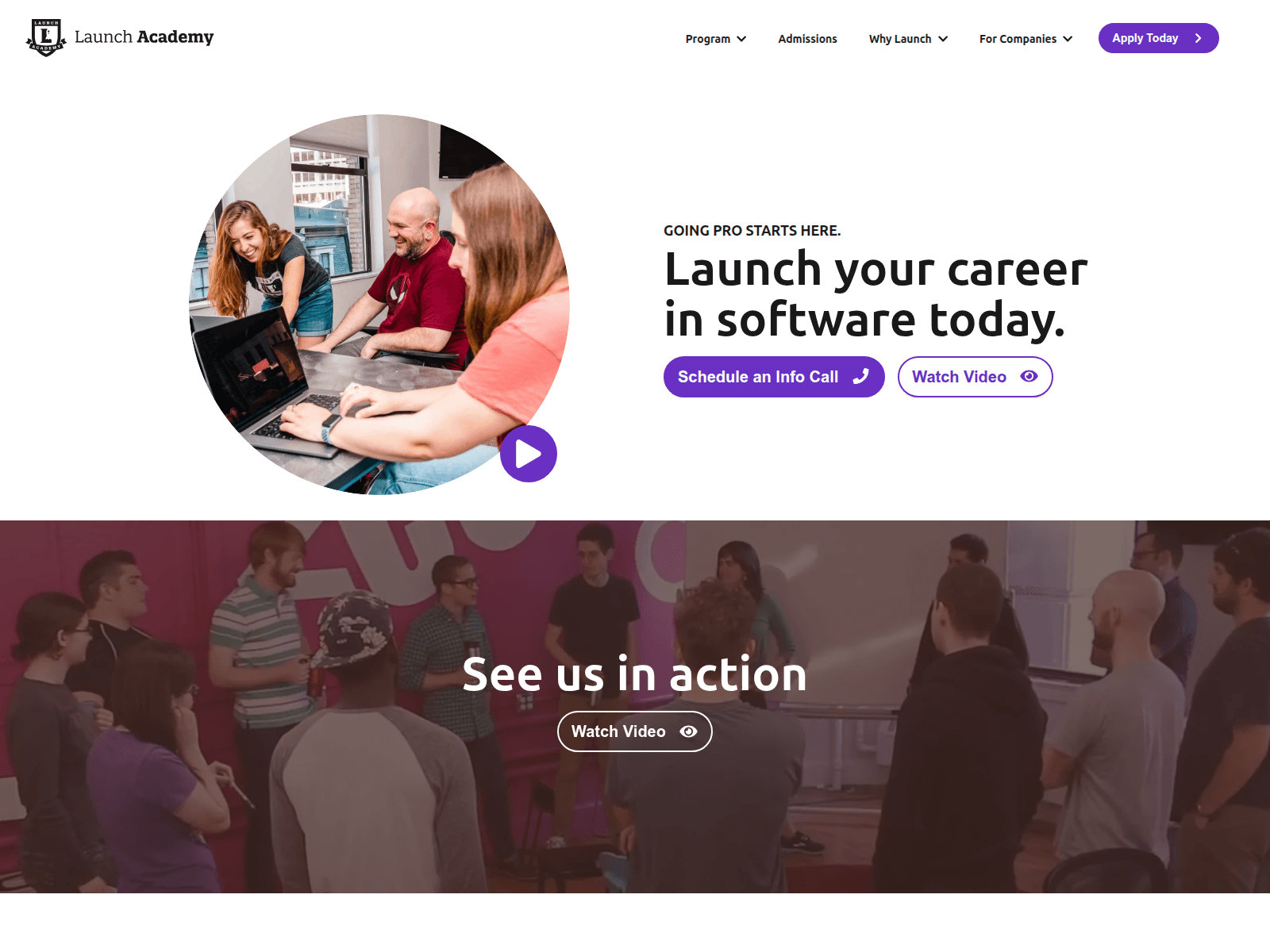 Screenshot of launchacademy.co