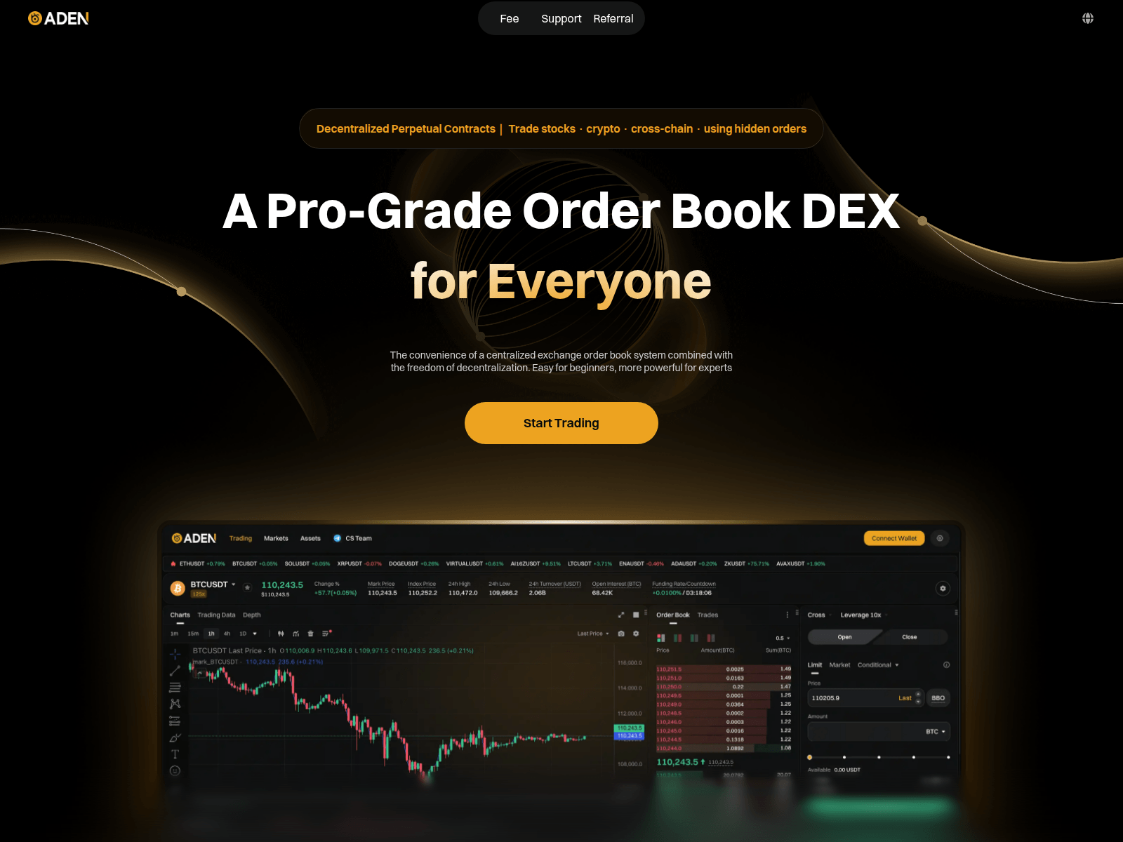 Screenshot of aden.finance