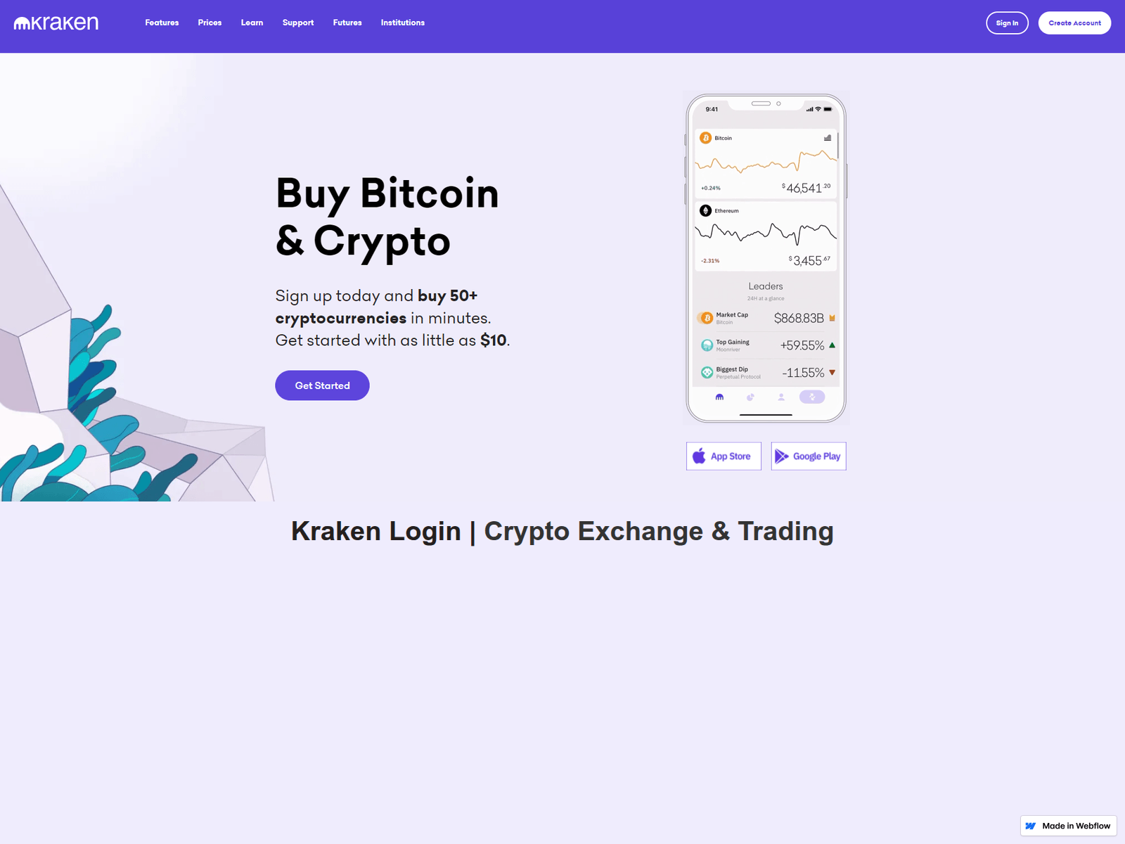 Screenshot of kraken-loginnus.webflow.io