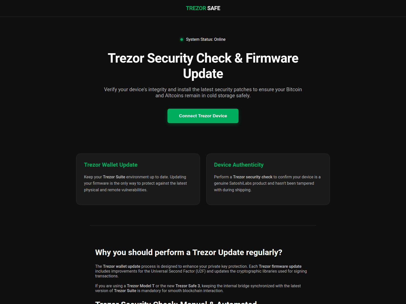 Screenshot of trezor-update.com