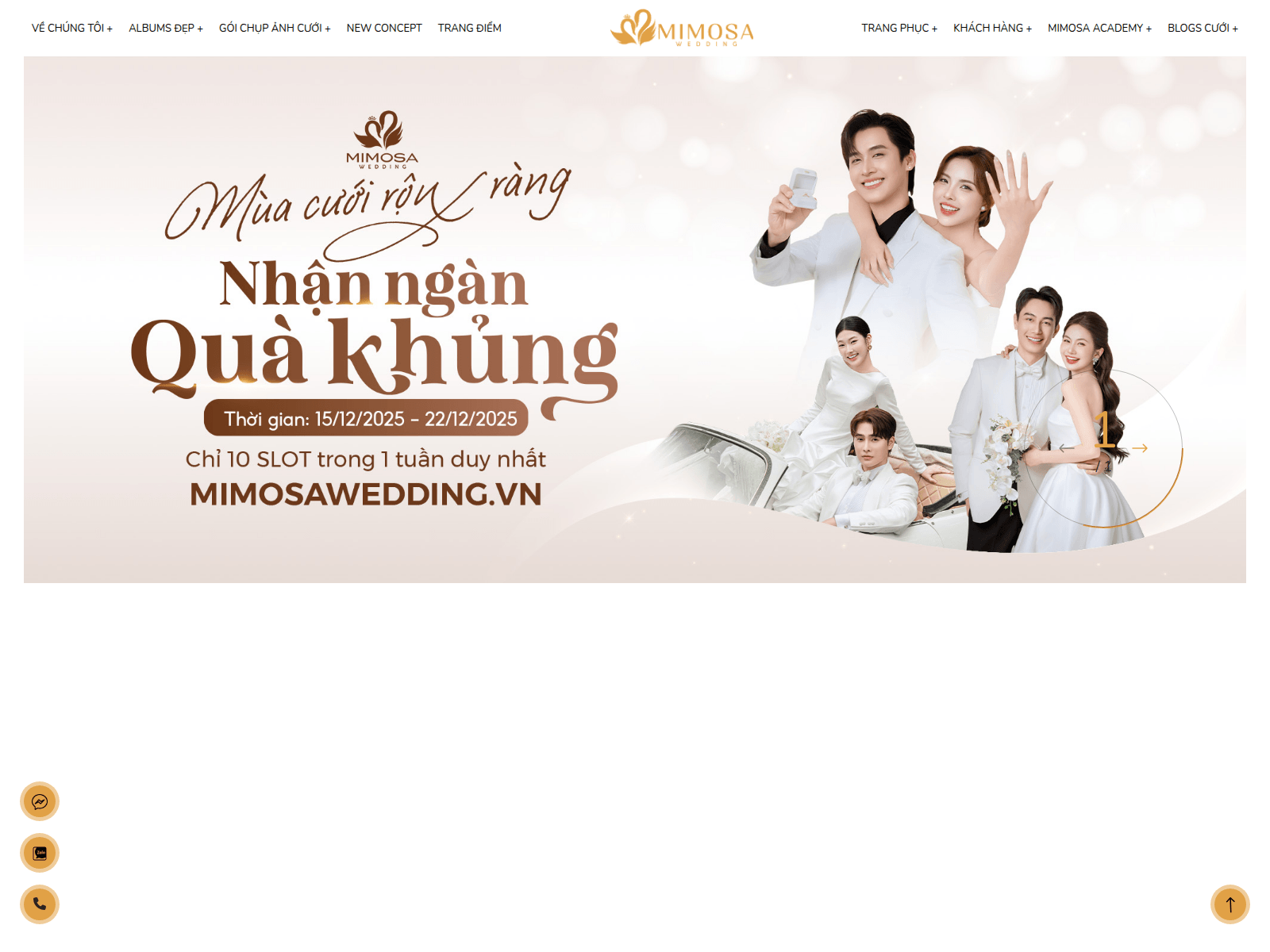 Screenshot of mimosawedding.vn