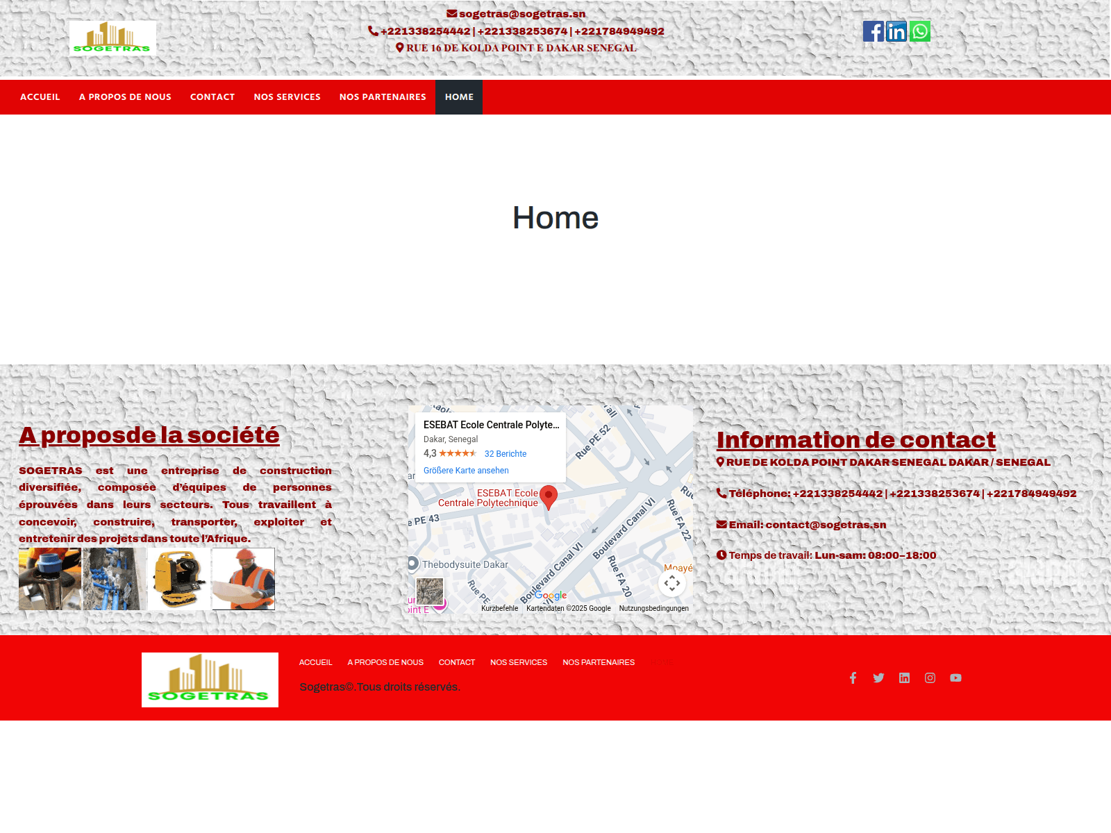 Screenshot of sogetras.sn