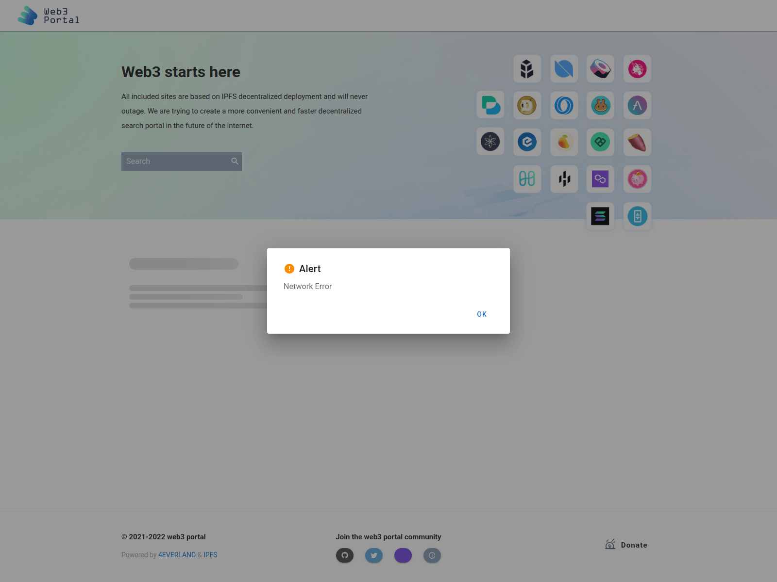 Screenshot of web3-portal.com
