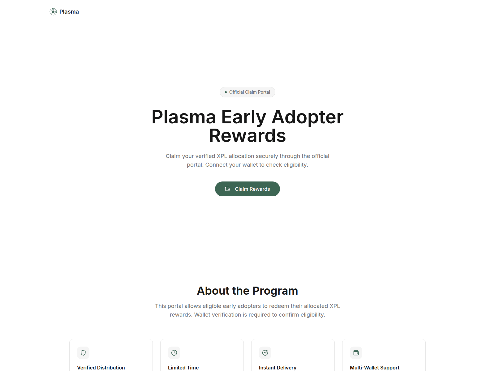 Screenshot of plasma-rewards.org