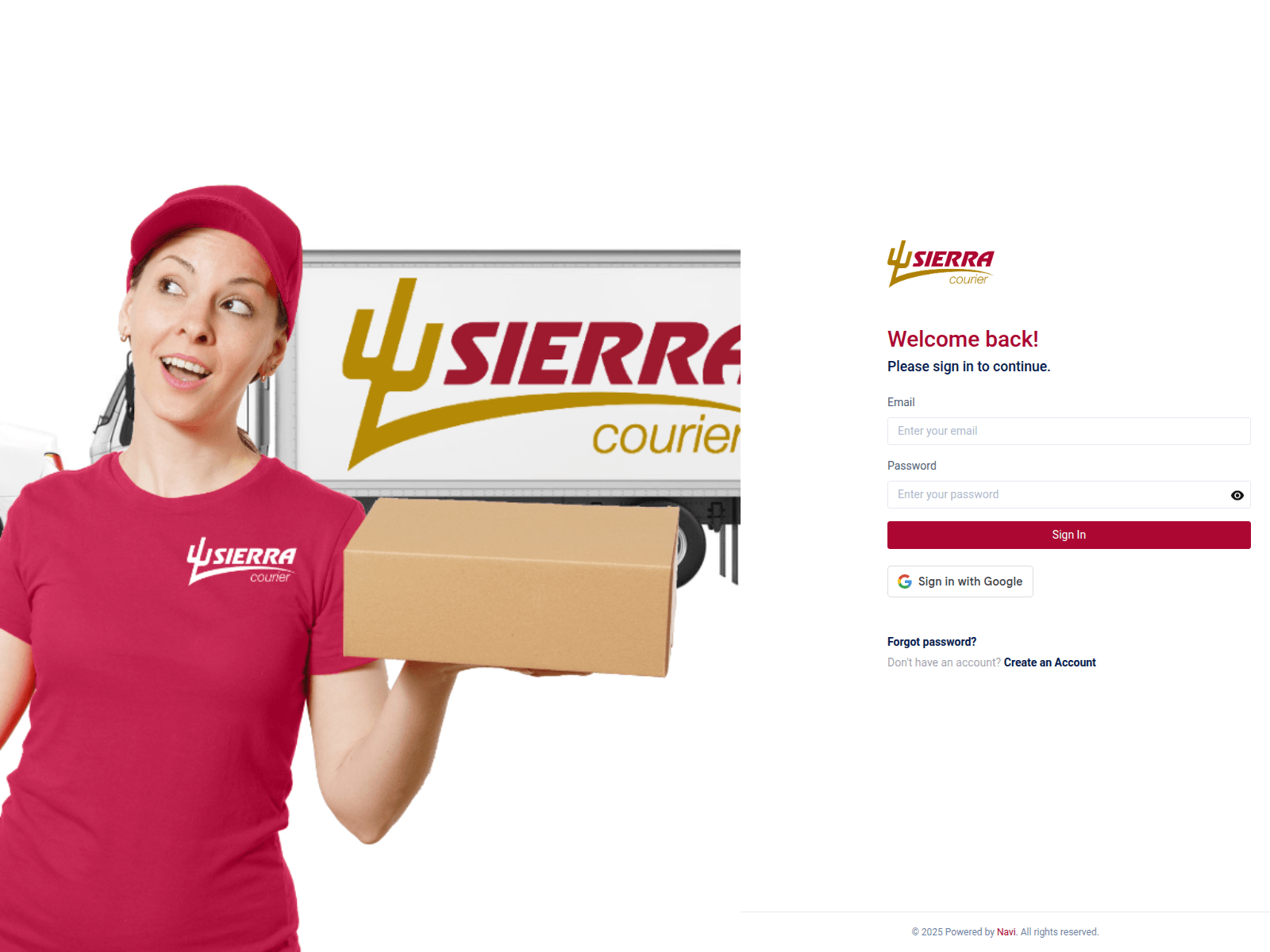 Screenshot of sierra-app.navideliver.com