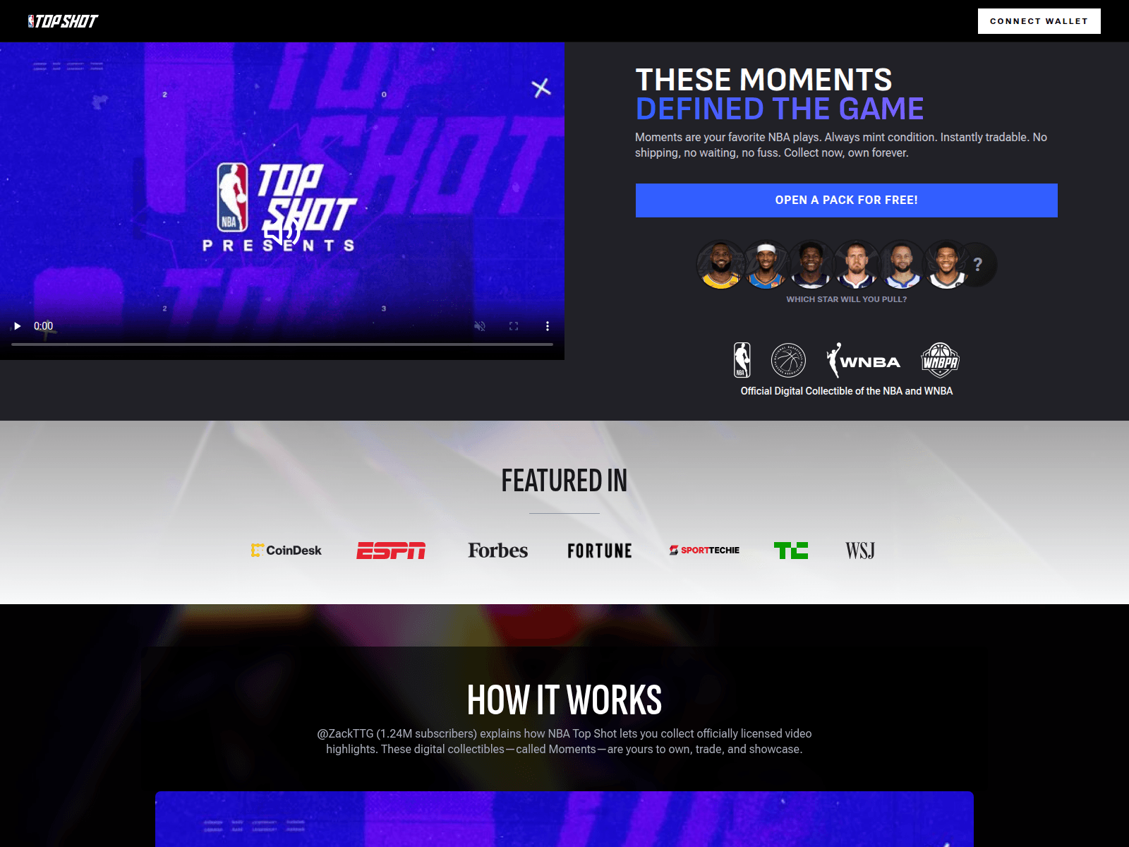 Screenshot of nbatopshot.gg