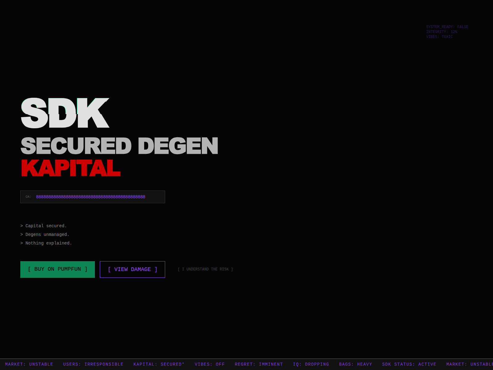 Screenshot of secureddegenkapital.fun