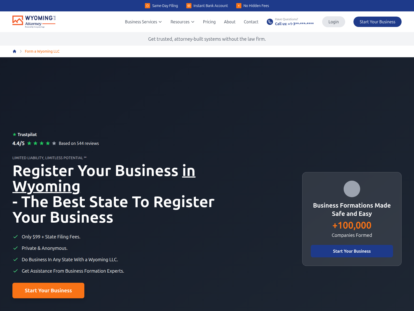 Screenshot of wyomingltd.com