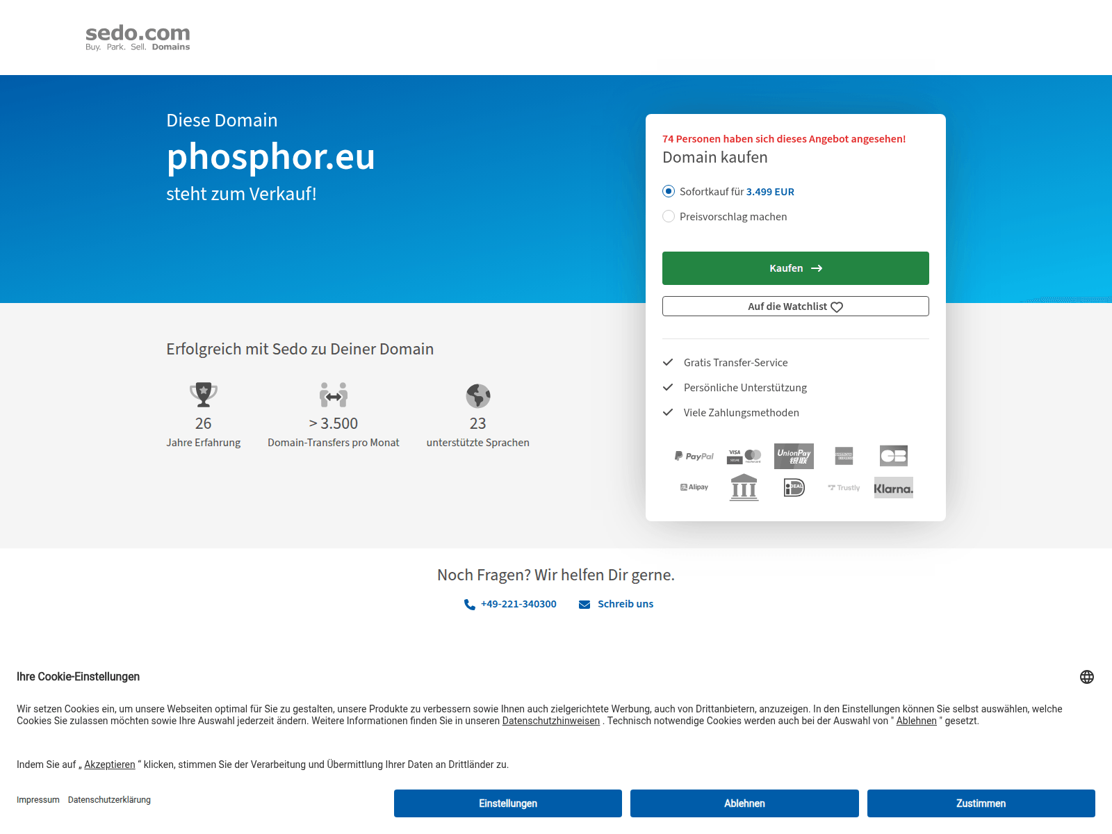 Screenshot of phosphor.eu