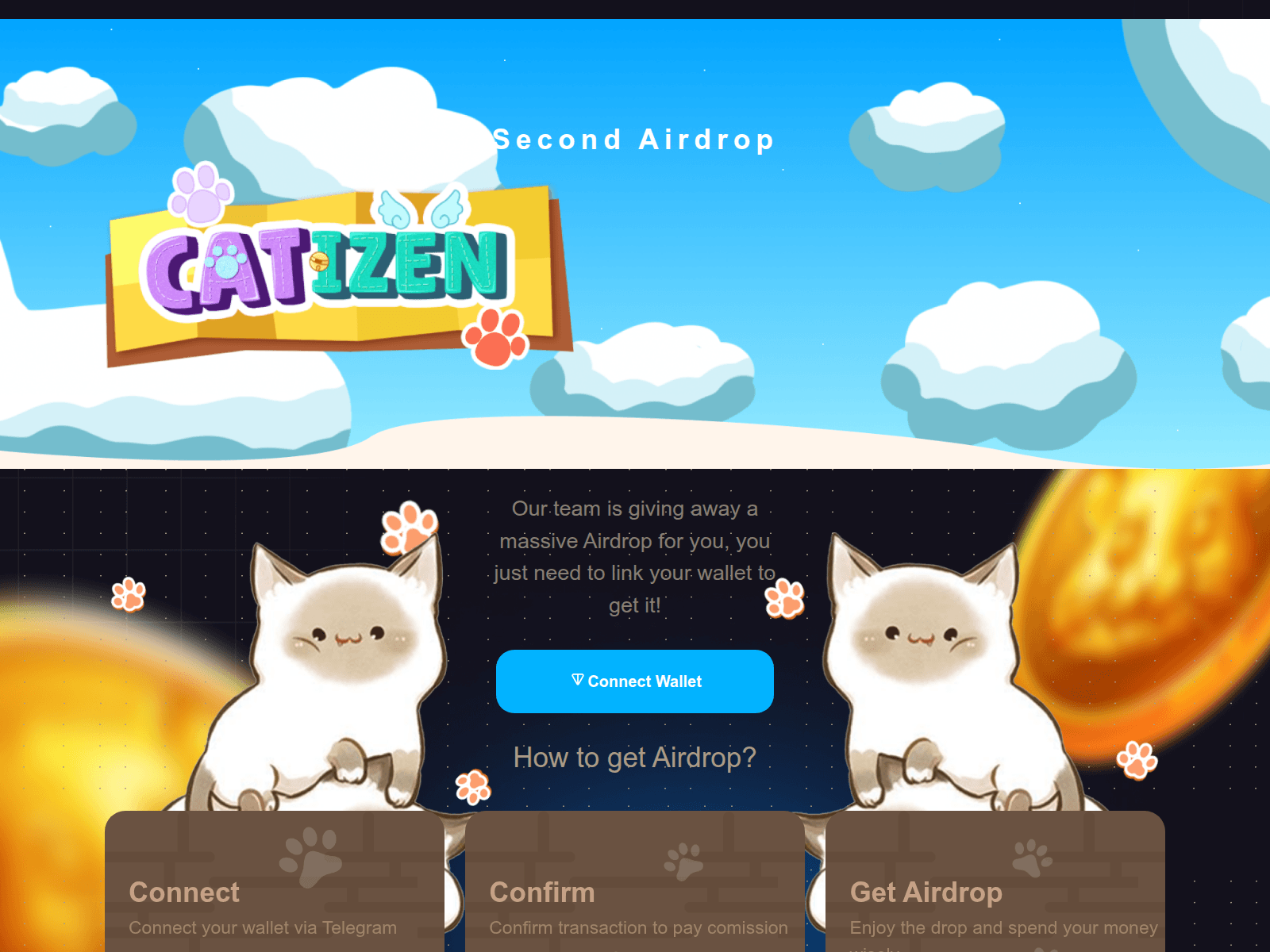 Screenshot of catizen-rewards.pages.dev