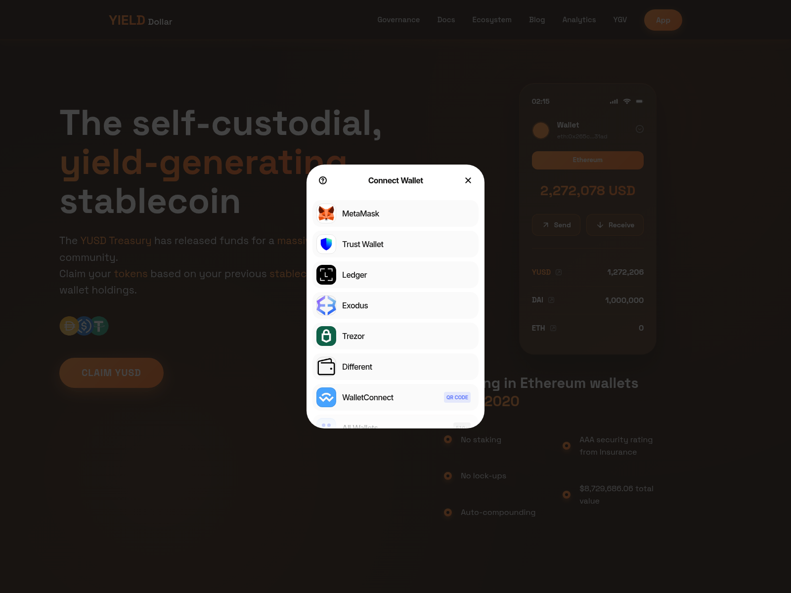 Screenshot of yieldusd-app.com