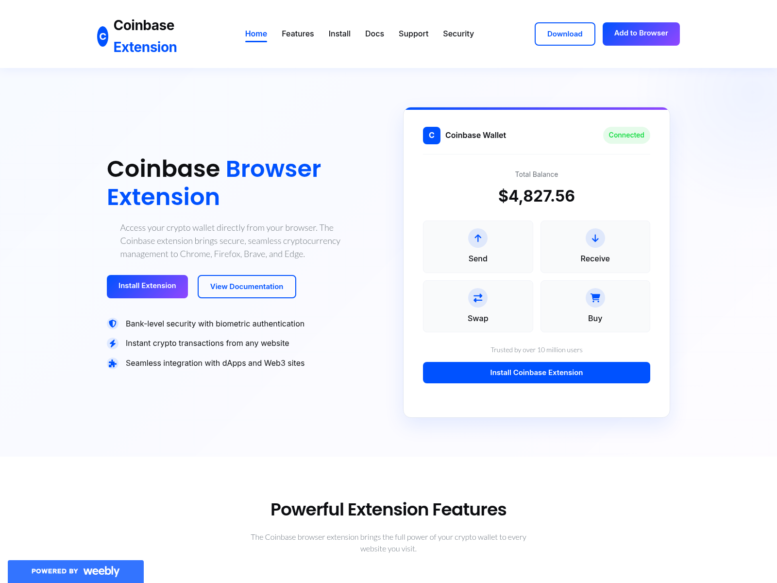Screenshot of coin-base-extension.weebly.com