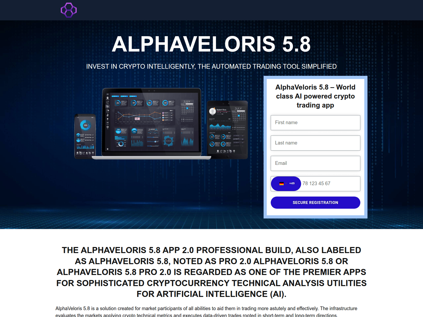 Screenshot of alphaveloris.com