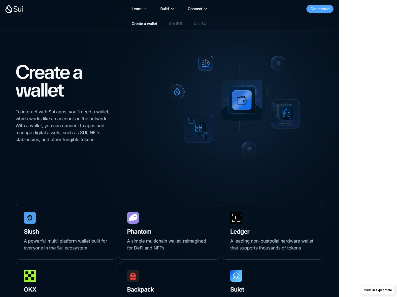 Screenshot of download-sui-wallet.typedream.app
