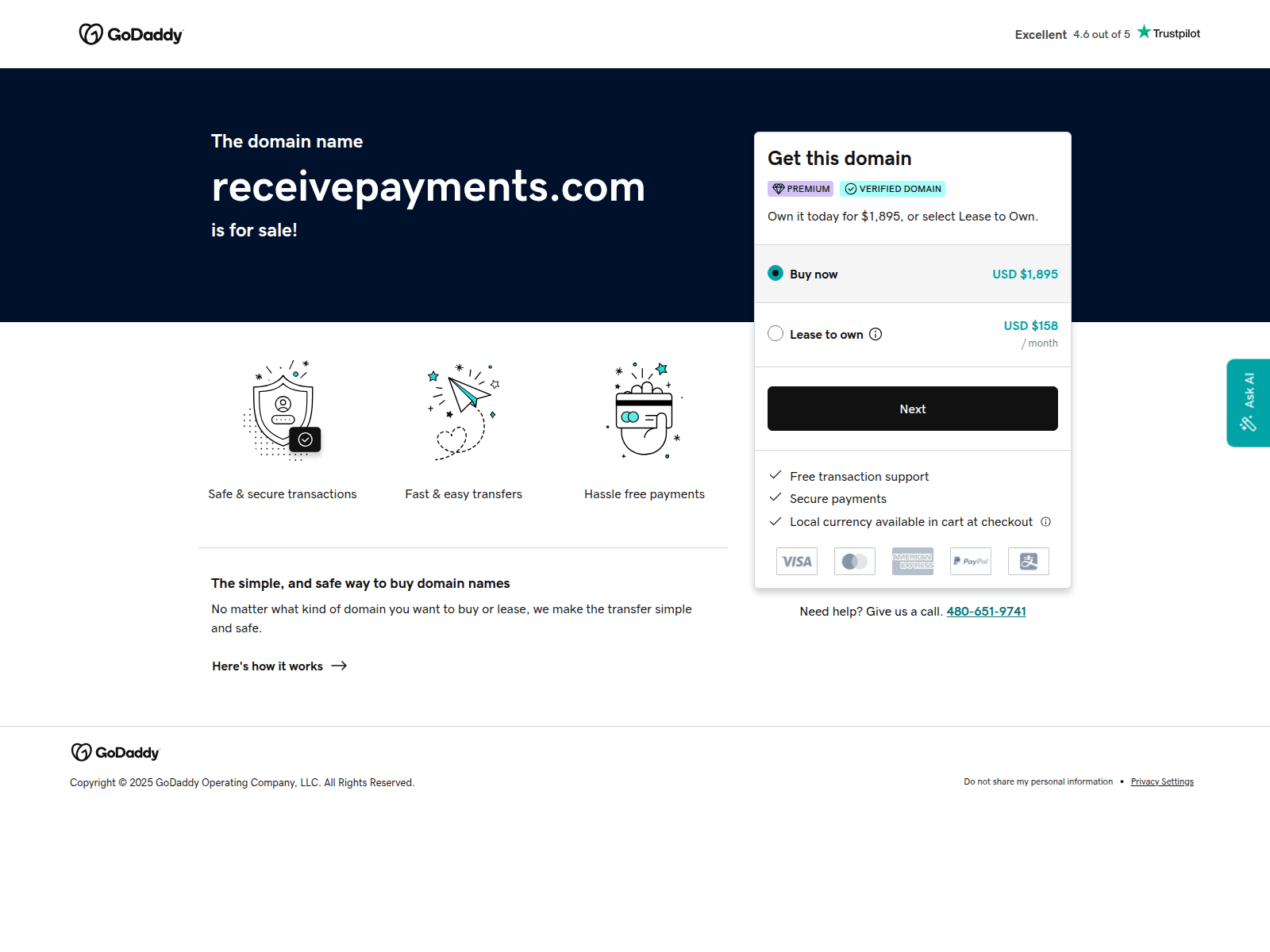 Screenshot of receivepayments.com