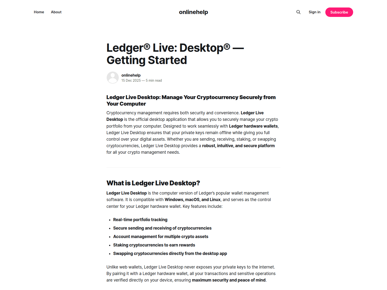 Screenshot of onlinehelp.ghost.io
