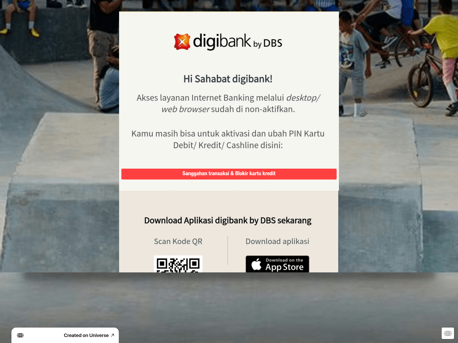 Screenshot of digibankbydbsiidcc.univer.se