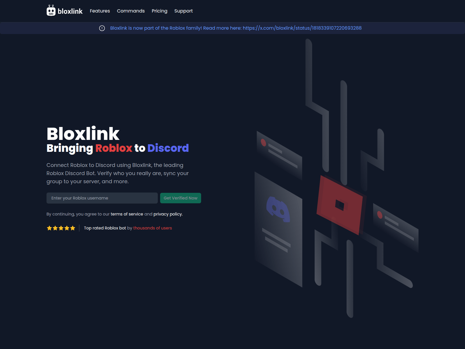 Screenshot of bloxlink.us
