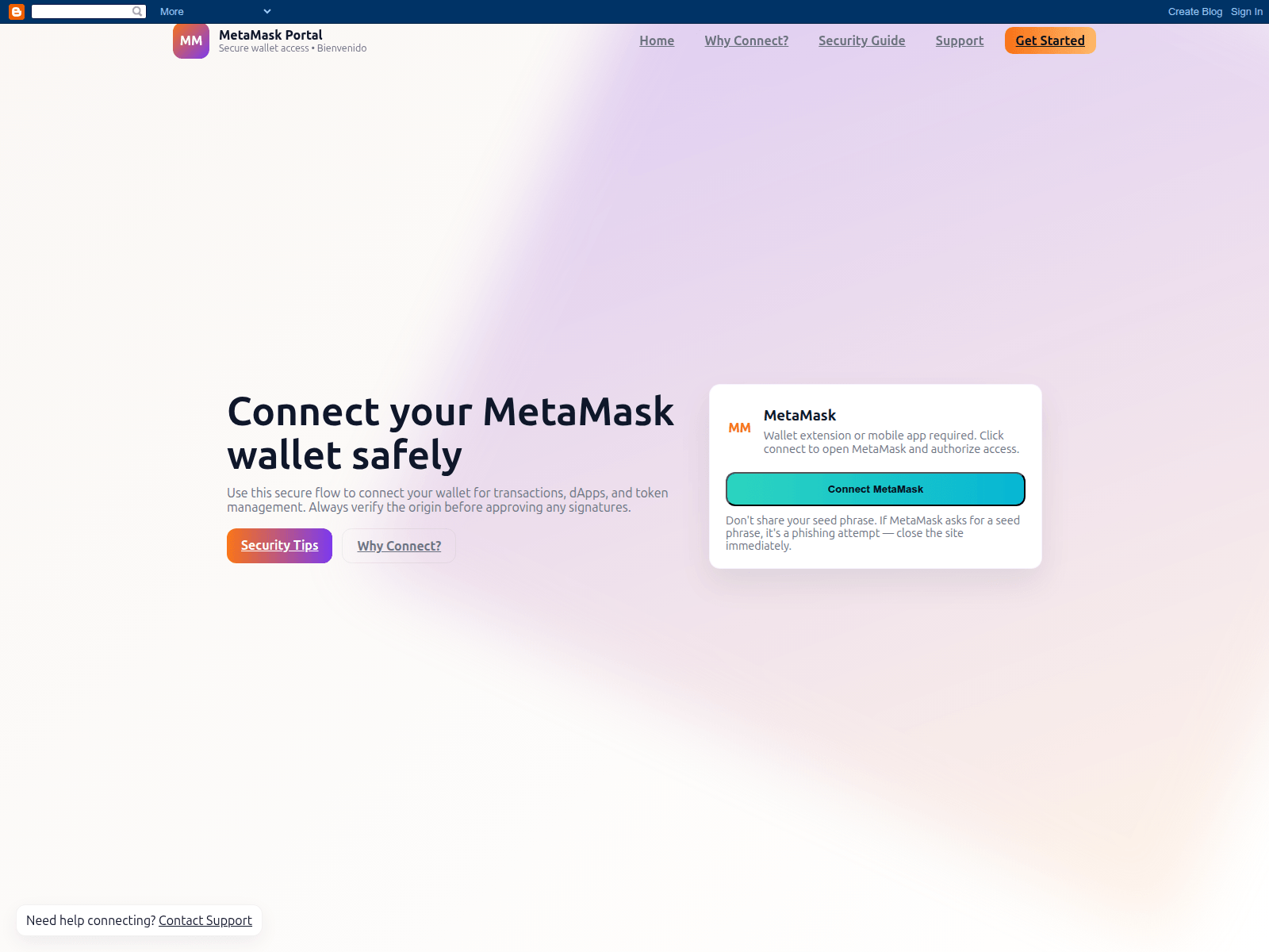 Screenshot of metamask-k.blogspot.com