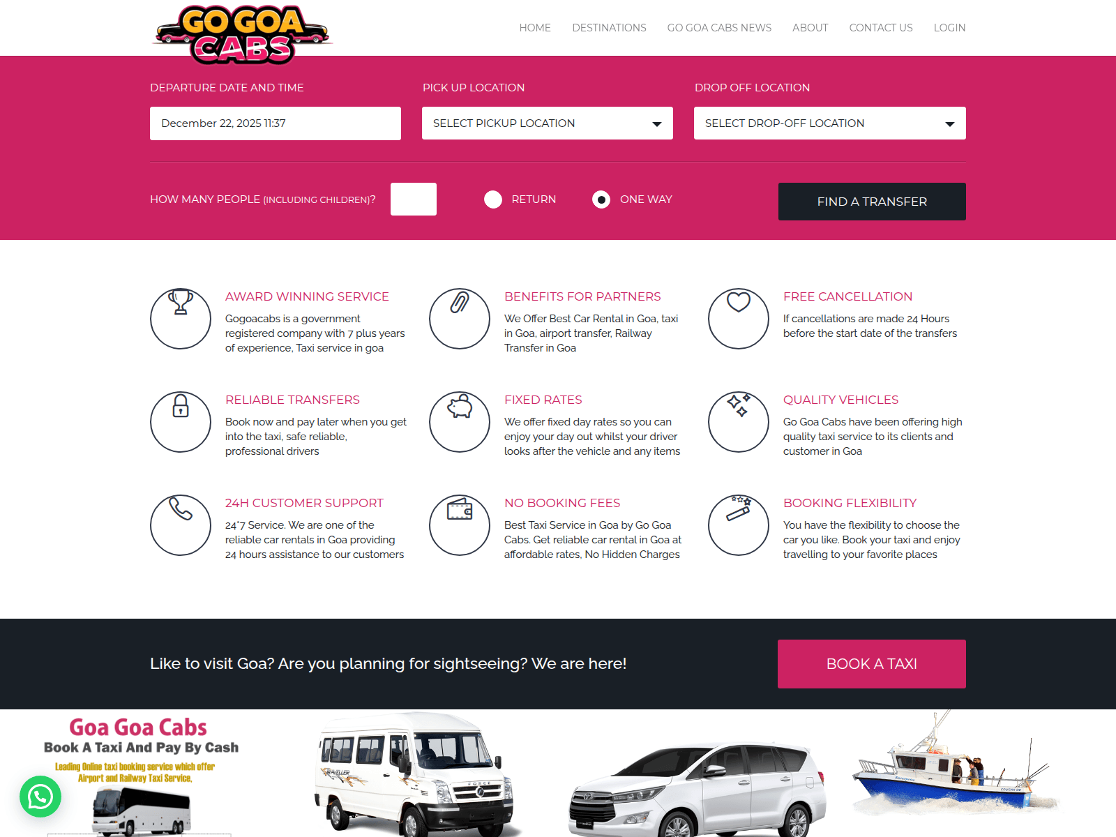 Screenshot of gogoacabs.com