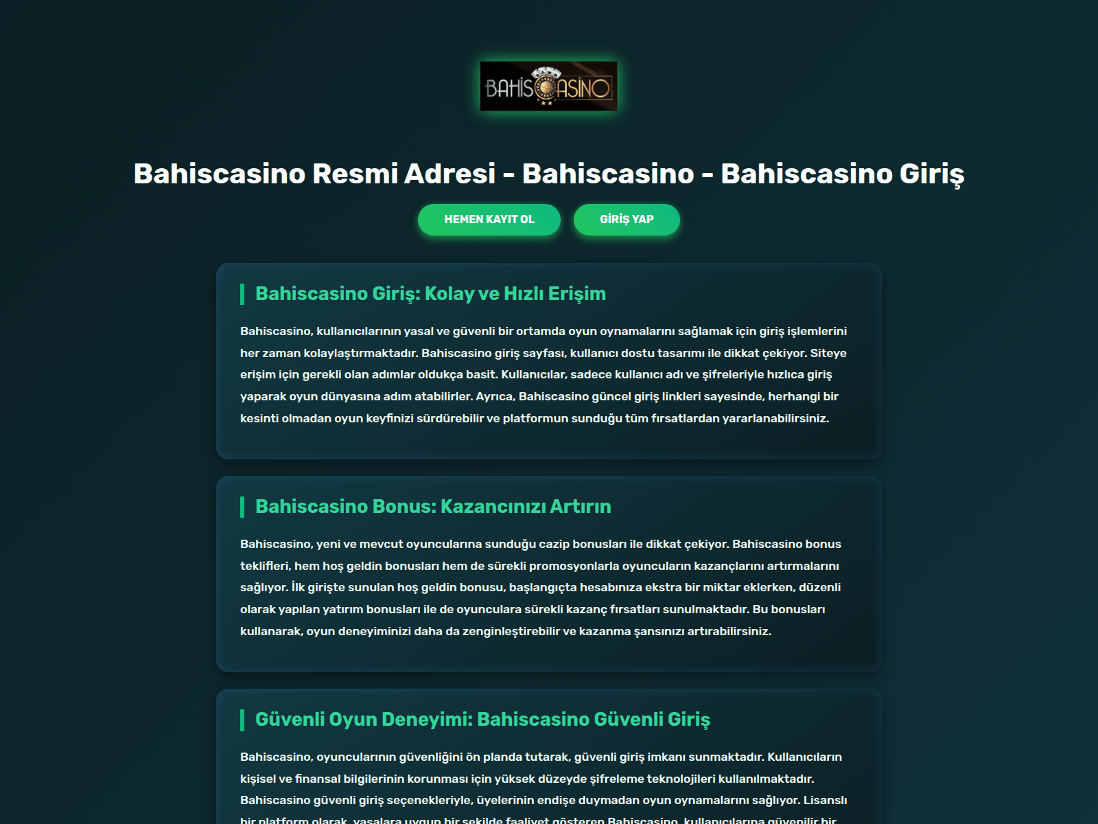 Screenshot of tr.bahiscasino-orjinalgir.com