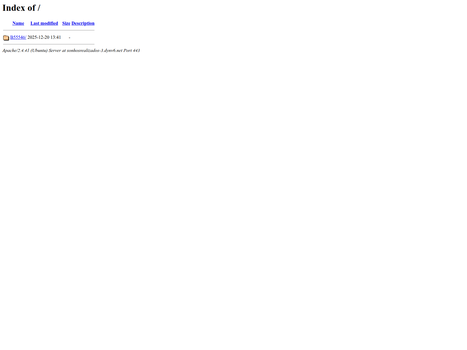 Screenshot of sonhosrealizados-3.dynv6.net
