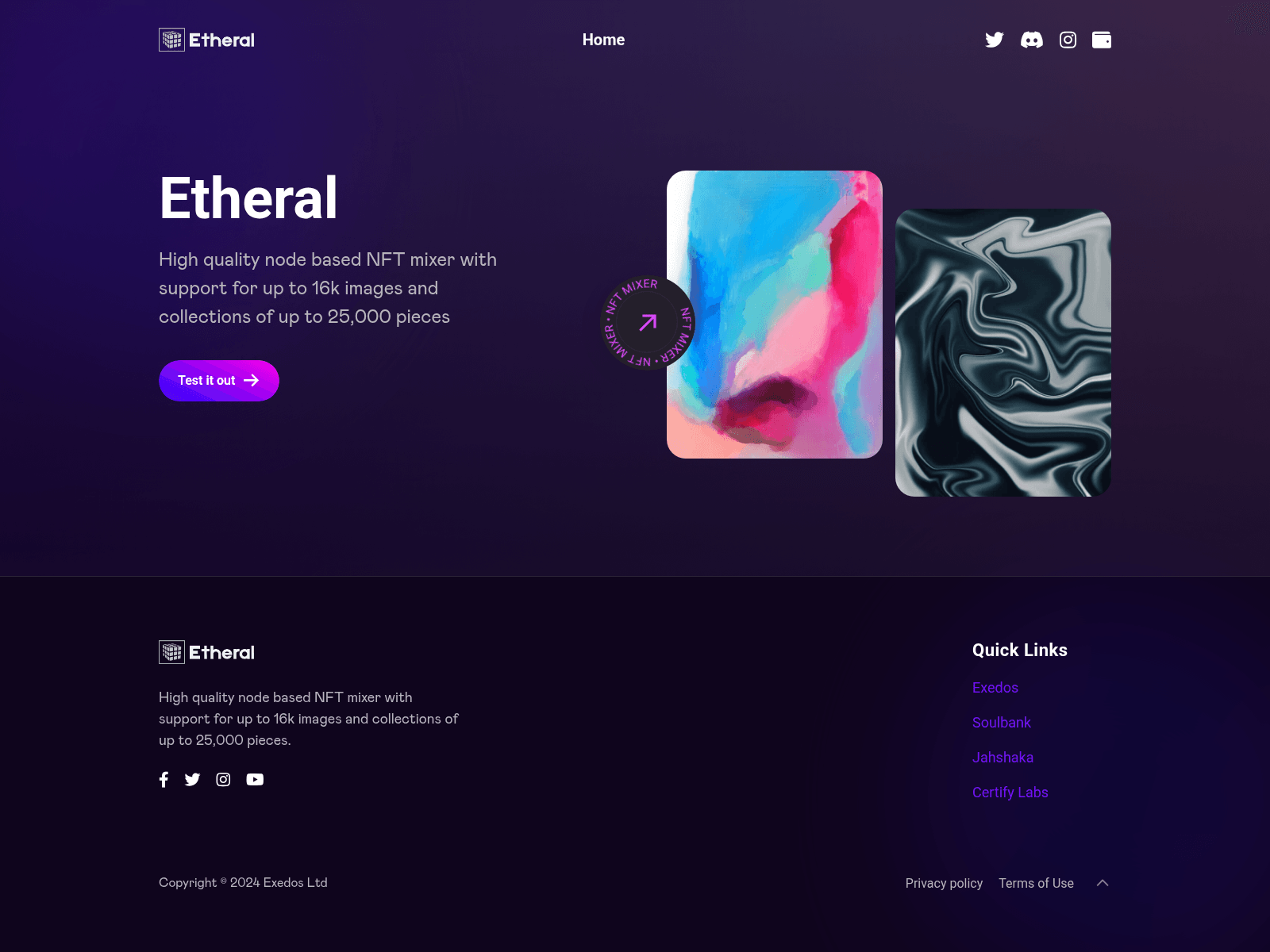 Screenshot of etheral.com